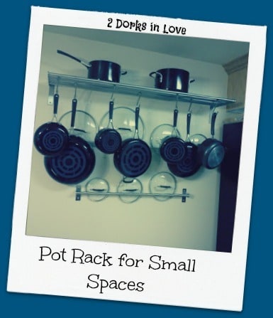 This pot rack could work well in apartment kitchens