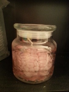 Brain in a jar candle from ThinkGeek