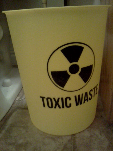 toxic waste trash can