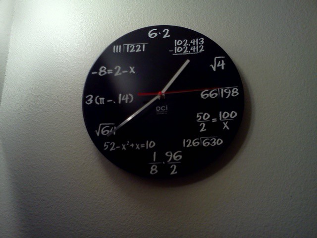 Math equation clock