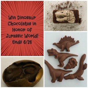 Jurassic world giveaway of dinosaur chocolates