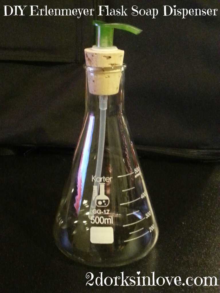 Make your own Erlenmeyer flask soap dispenser with this tutoria